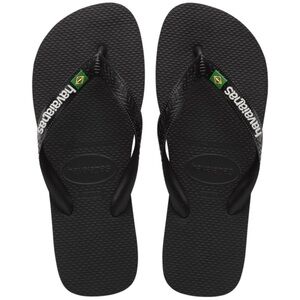Havaianas NWT Black and Green Brazil Flip Flops Unisex Size W 9/10 M 8